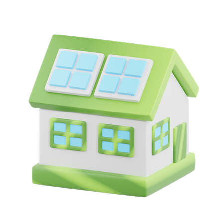 Casa solar  3D Icon