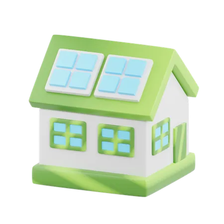 Casa solar  3D Icon