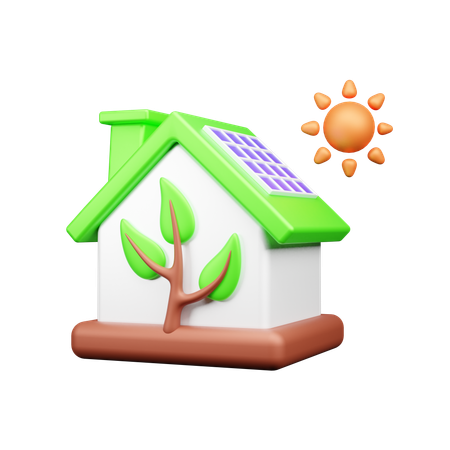 Casa solar  3D Icon