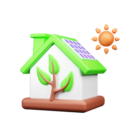 Casa solar  3D Icon