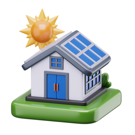 Casa solar  3D Icon