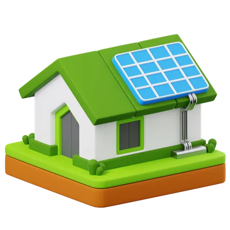 Casa solar  3D Icon