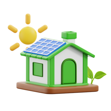 Casa solar  3D Icon