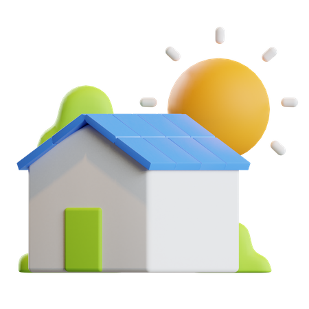Casa solar  3D Icon