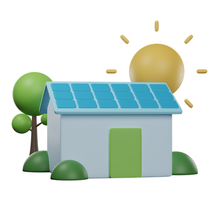 Casa solar  3D Icon