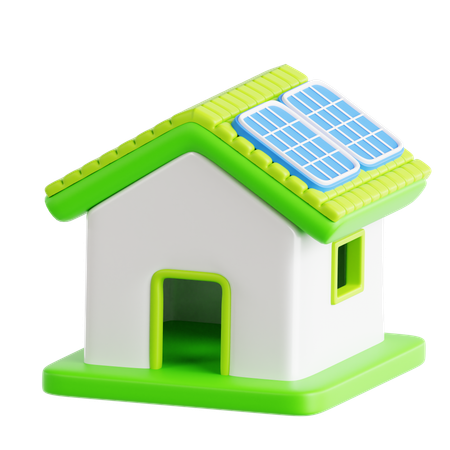 Casa solar  3D Icon