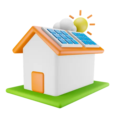 Casa solar  3D Illustration
