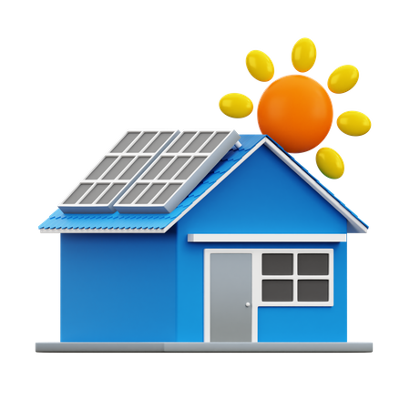 Casa solar  3D Icon