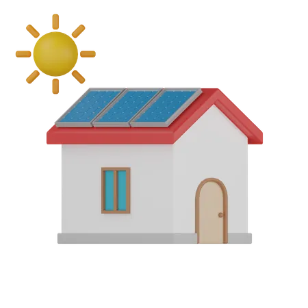 Casa solar  3D Icon