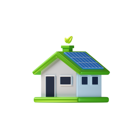 Casa solar  3D Icon