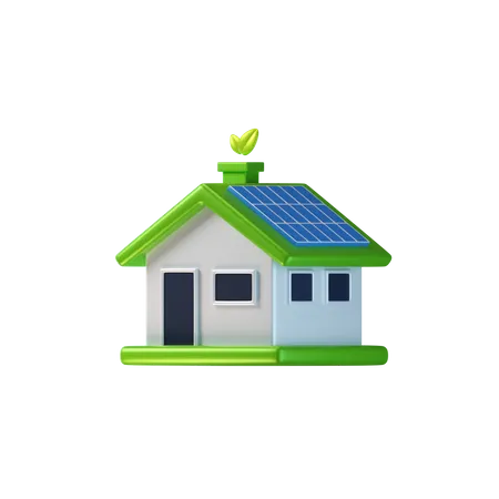 Casa solar  3D Icon