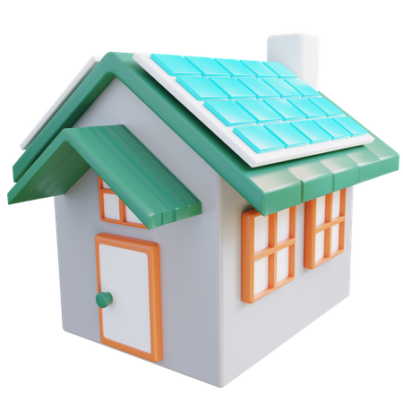 Casa solar  3D Icon