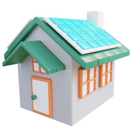 Casa solar  3D Icon