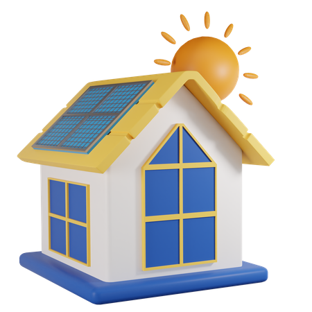 Casa solar  3D Icon