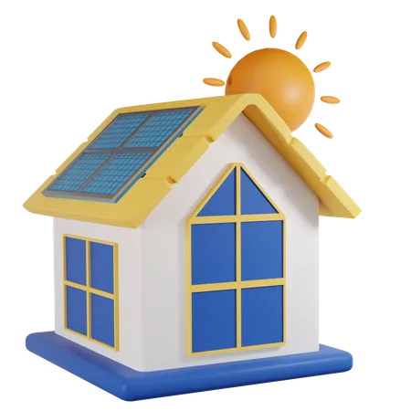 Casa solar  3D Icon