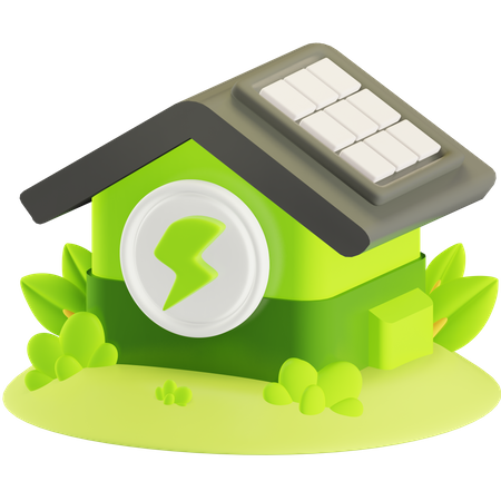 Casa solar  3D Icon