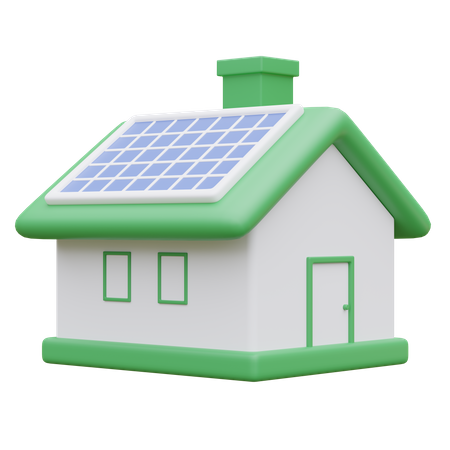 Casa solar  3D Icon