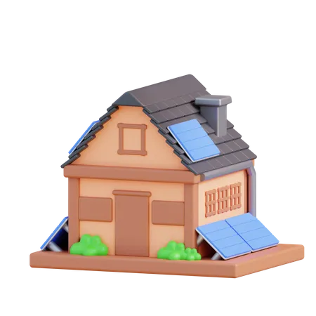 Casa solar  3D Icon