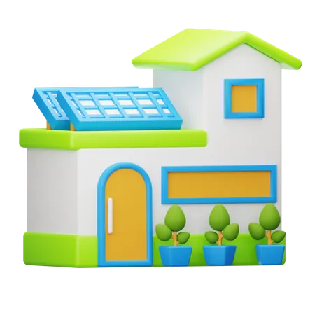 Casa solar  3D Icon