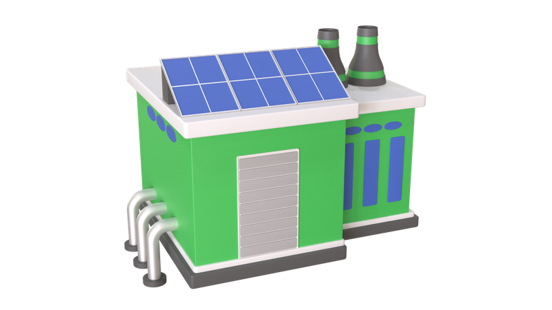 Casa elétrica solar  3D Icon