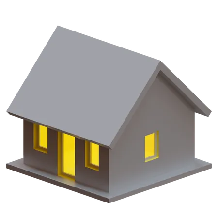 Casa no telhado  3D Illustration