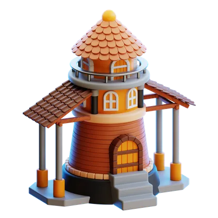 Casa torre  3D Icon