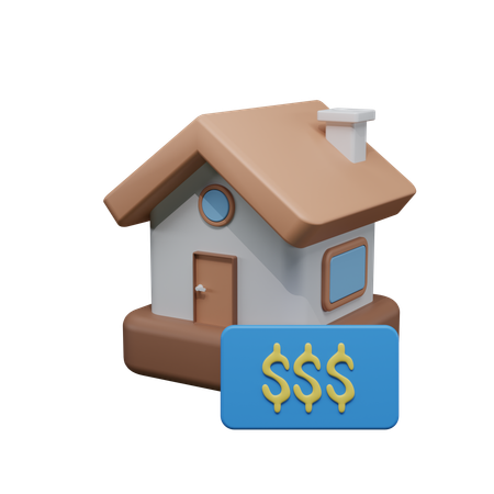 Venda de casa  3D Icon