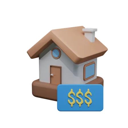 Venda de casa  3D Icon