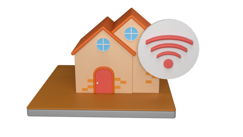 Casa wi-fi  3D Icon