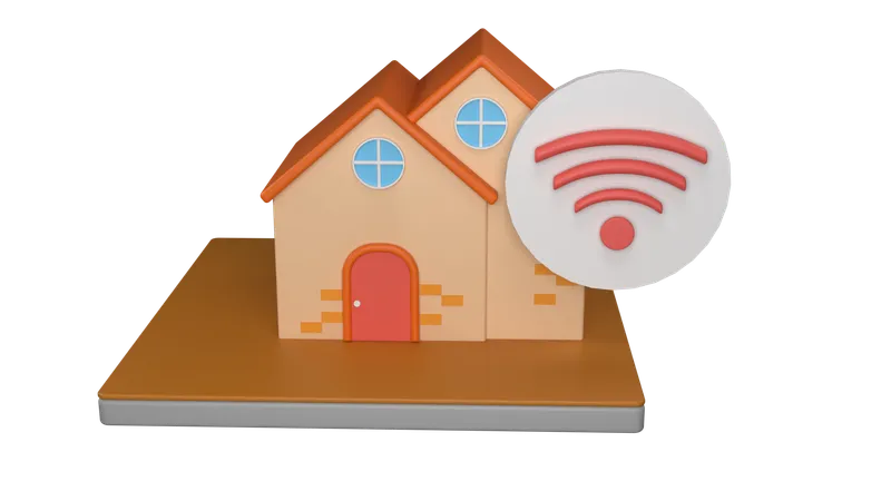 Casa wi-fi  3D Icon