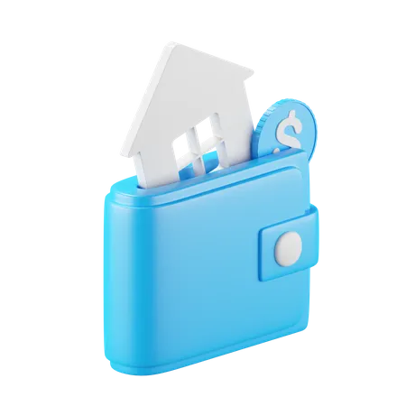 Casa y billetera  3D Icon
