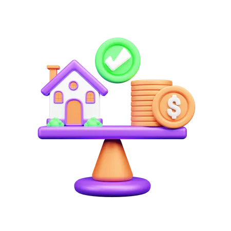 Casa y dinero  3D Icon