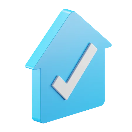 Casa y marca de verificación  3D Icon