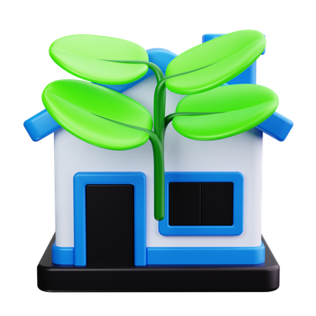 Casa, ecología, naturaleza, medio ambiente, hoja, energía, verde  3D Icon