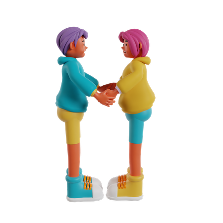 Casal abraçado  3D Illustration