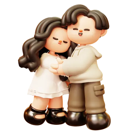Casal abraçado  3D Illustration