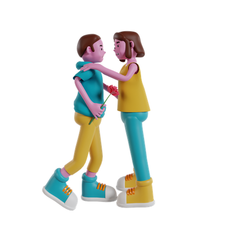Amor de casal  3D Illustration