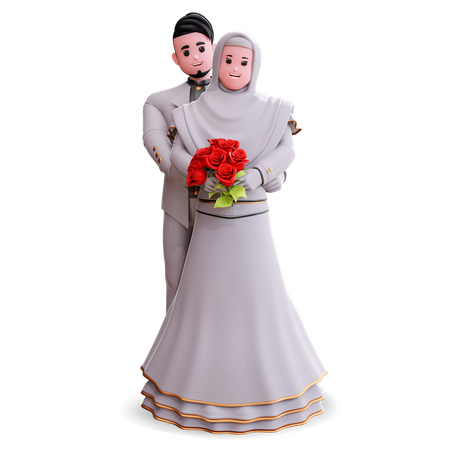 Casal de noivos  3D Illustration