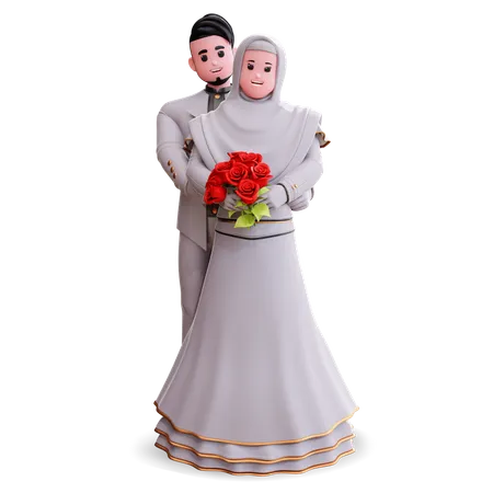 Casal de noivos  3D Illustration