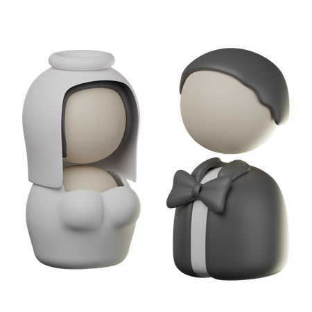 Casal de noivos  3D Icon