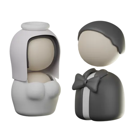 Casal de noivos  3D Icon