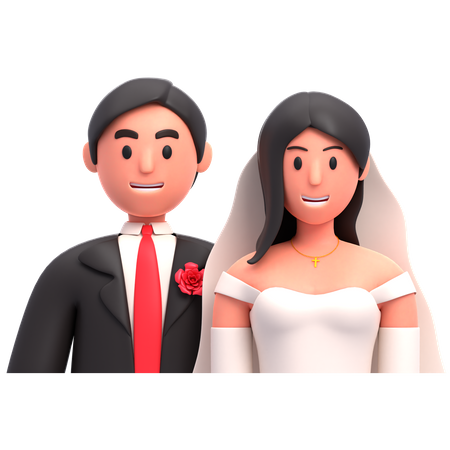 Casal de noivos  3D Icon