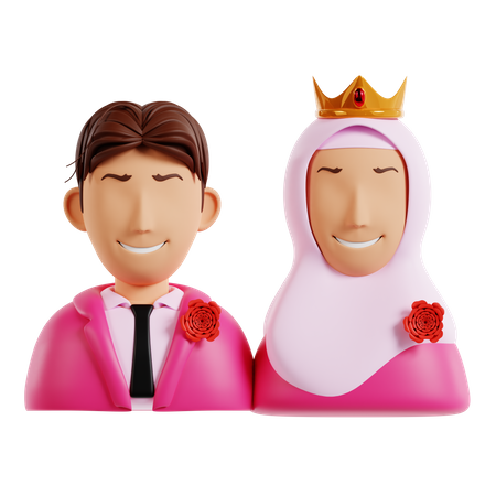 Casal de noivos  3D Icon