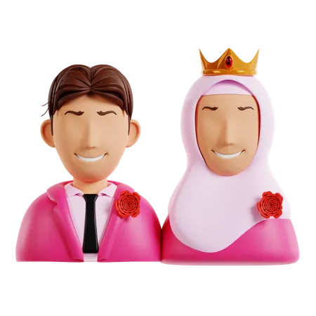 Casal de noivos  3D Icon