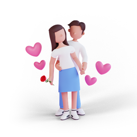 Casal dos namorados  3D Illustration