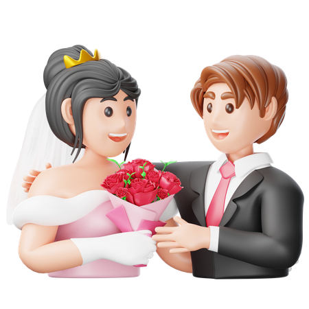 Casal recém-casado  3D Icon