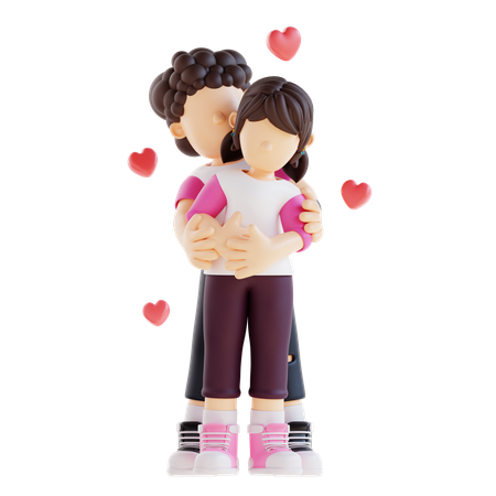 Casal romantico  3D Illustration