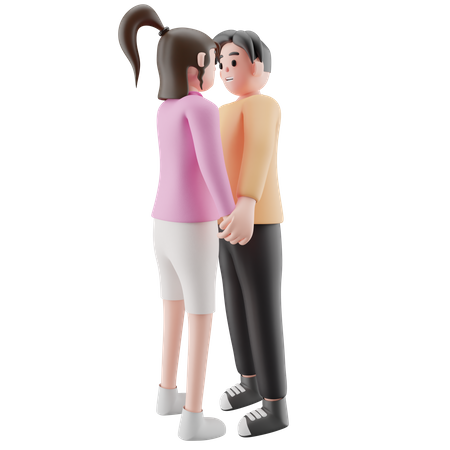 Casal romântico juntos  3D Illustration