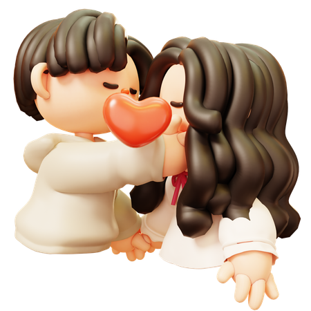Casal se beijando  3D Illustration