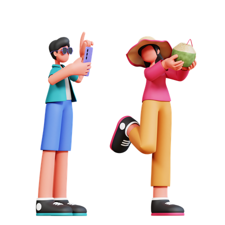 Casal tirando foto  3D Icon